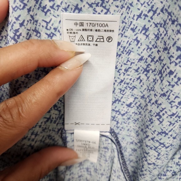 GAP Women's Size L‎ Peasant Sleeve Blue 100% Polyester Blouse Top - Boho Chic - Picture 8 of 9